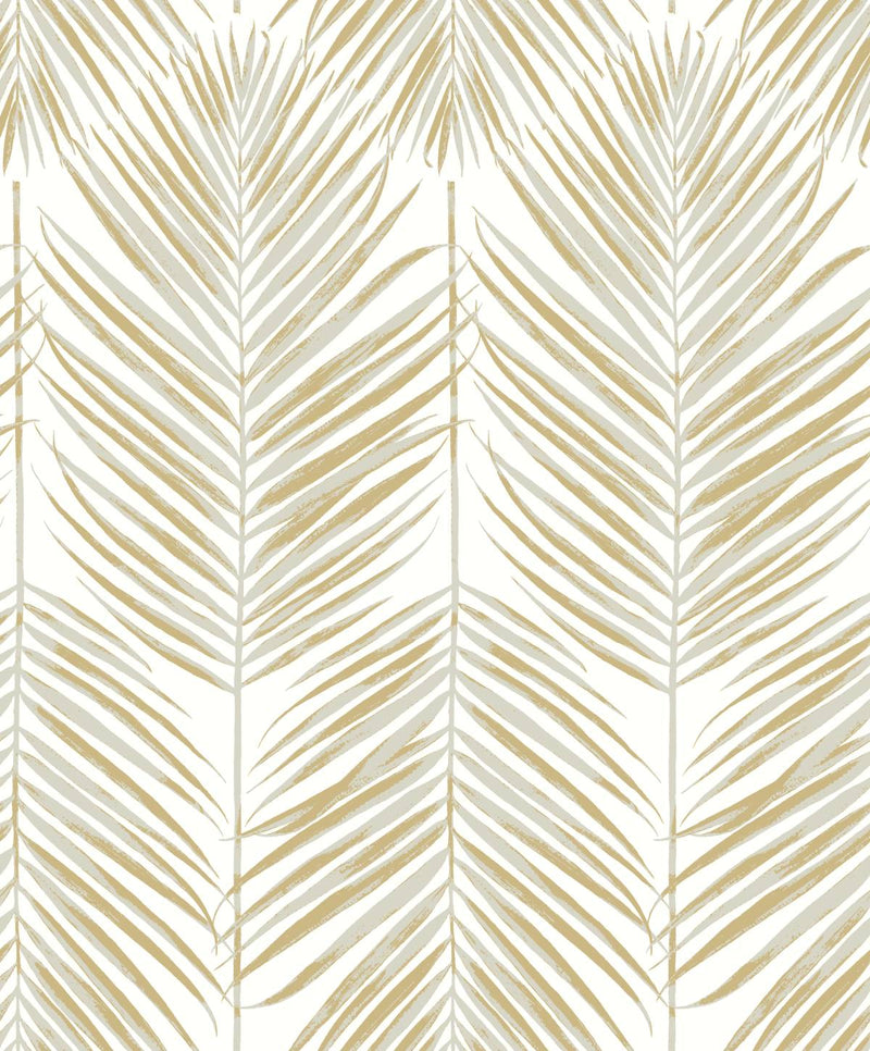 media image for Marina Palm Wallpaper in Silver & Gold 216