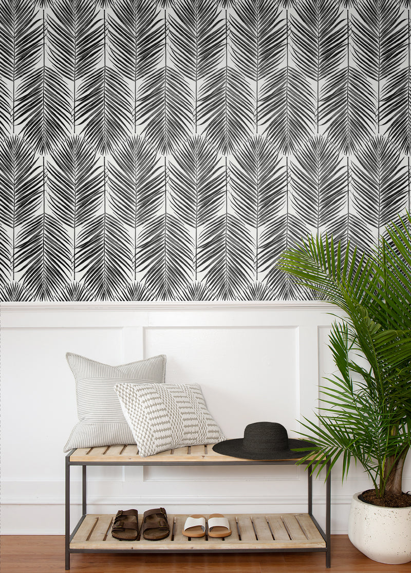 media image for Marina Palm Wallpaper in Ebony 262