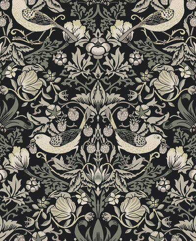 product image of Fragaria Garden Wallpaper in Blacksmith 584