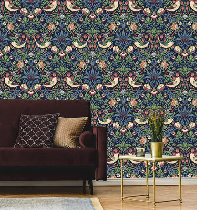 product image for Fragaria Garden Wallpaper in Midnight Blue 87