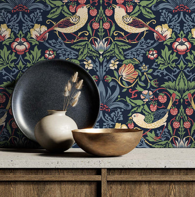 product image for Fragaria Garden Wallpaper in Midnight Blue 91