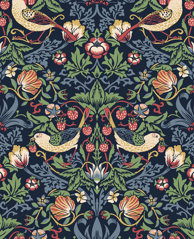 product image of Fragaria Garden Wallpaper in Midnight Blue 594