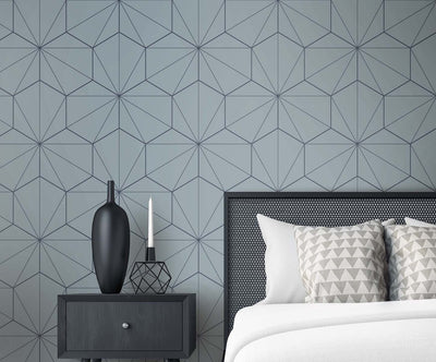 product image for Hedron Geometric Pastel Blue & Midnight from the Etten Geometric Collection by Seabrook 85