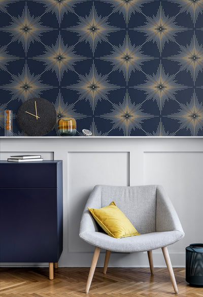 product image for North Star Navy Blue from the Etten Geometric Collection by Seabrook 85