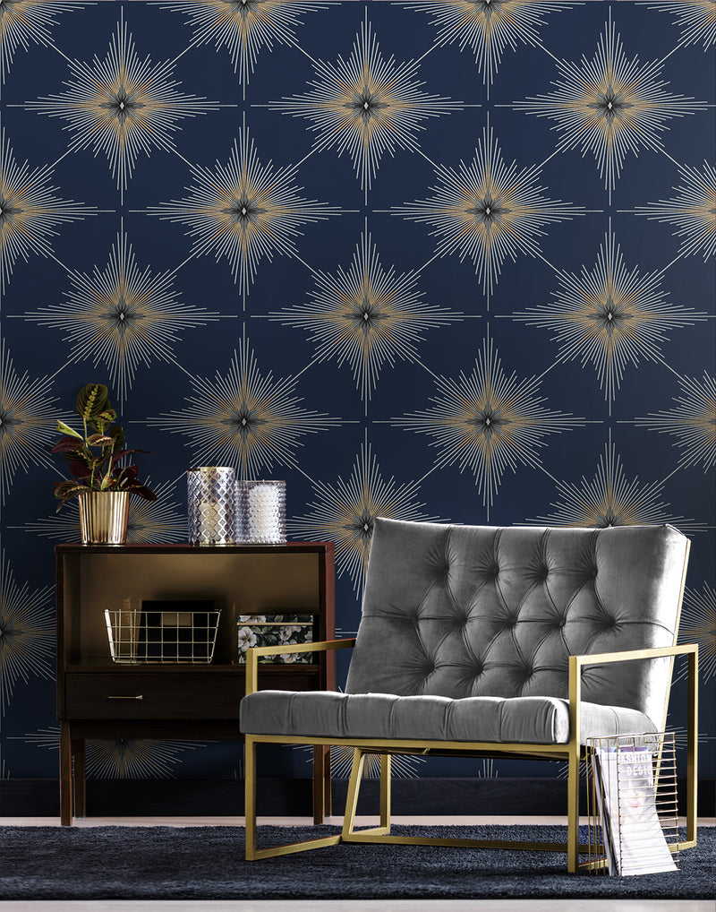 media image for North Star Navy Blue from the Etten Geometric Collection by Seabrook 273