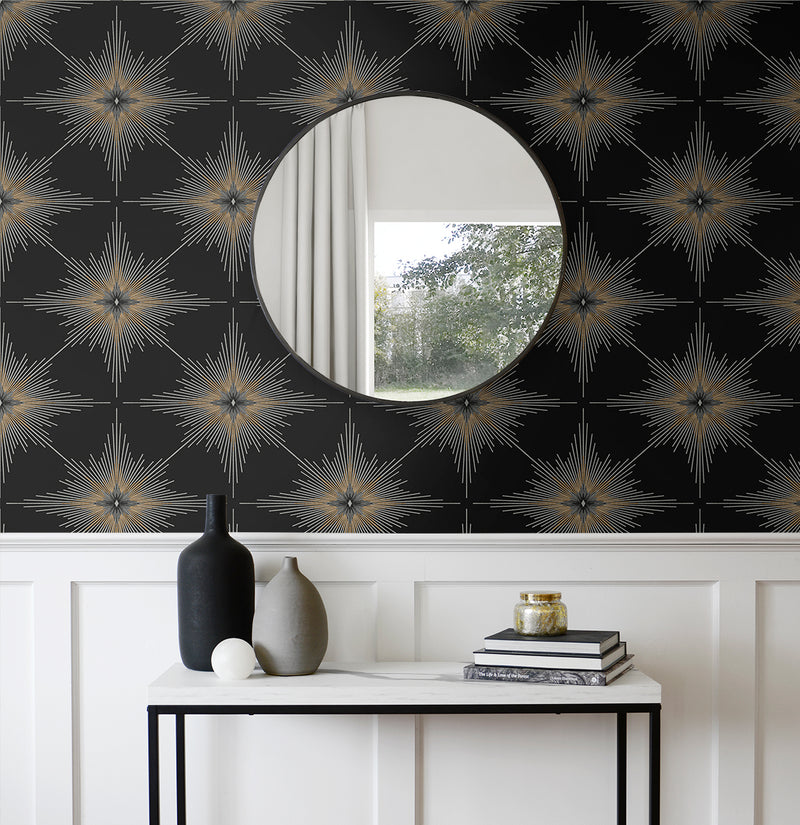 media image for North Star Ebony from the Etten Geometric Collection by Seabrook 225