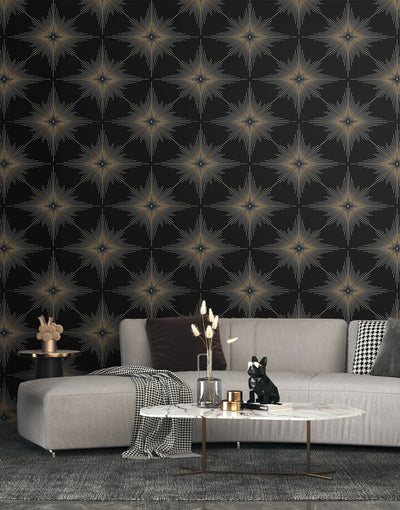 product image for North Star Ebony from the Etten Geometric Collection by Seabrook 86