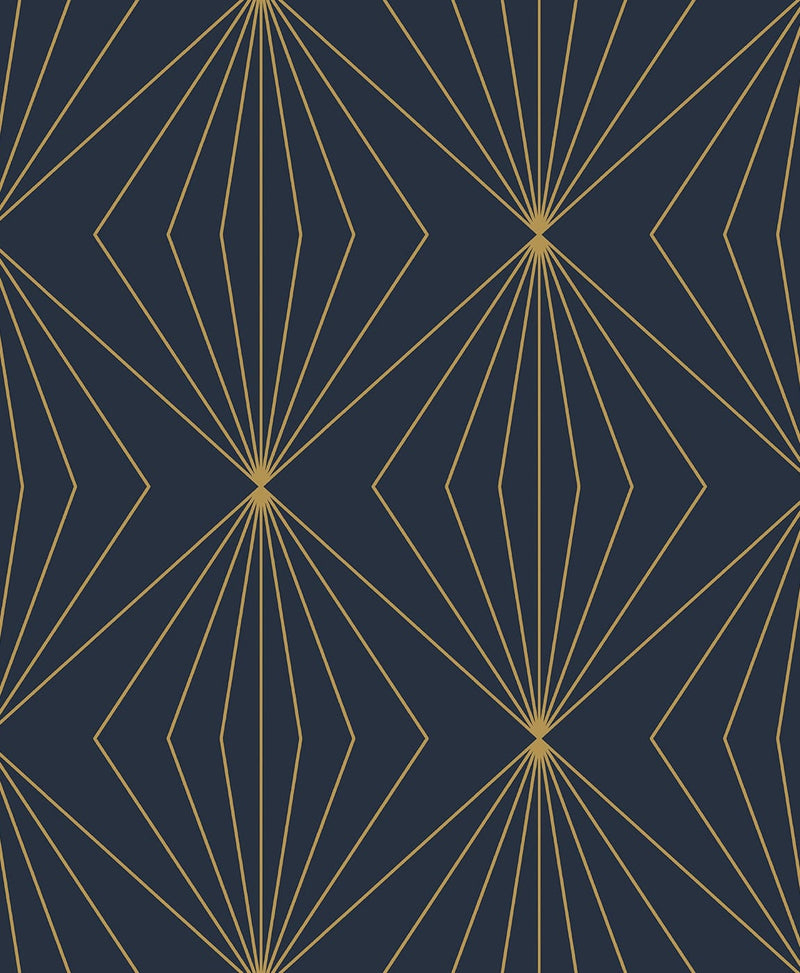 media image for Diamond Vector Navy Blue & Metallic Gold from the Etten Geometric Collection by Seabrook 228