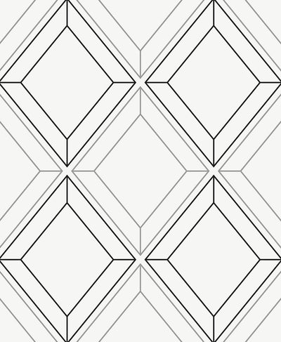 product image for Linework Gem Metallic Silver & Ebony from the Etten Geometric Collection by Seabrook 21