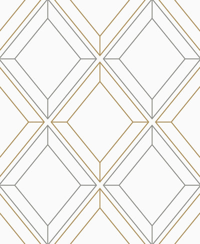 product image of Linework Gem Metallic Silver & Gold from the Etten Geometric Collection by Seabrook 557