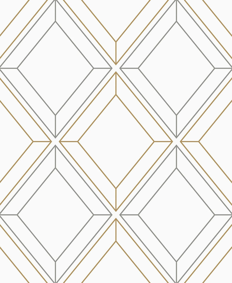 media image for Linework Gem Metallic Silver & Gold from the Etten Geometric Collection by Seabrook 229