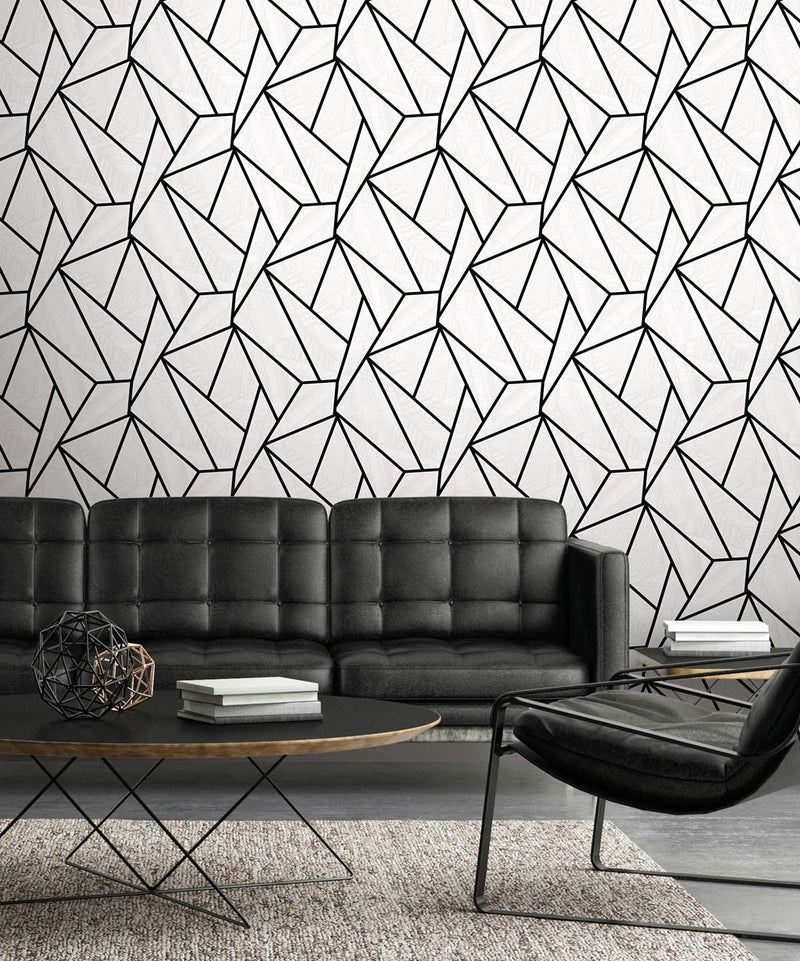 media image for Metro Vector Ebony & Morning Fog from the Etten Geometric Collection by Seabrook 218