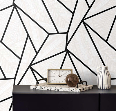 product image for Metro Vector Ebony & Morning Fog from the Etten Geometric Collection by Seabrook 22