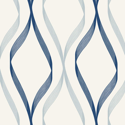 product image of Wave Ogee Celtic Blue & Dewdrop from the Etten Geometric Collection by Seabrook 541