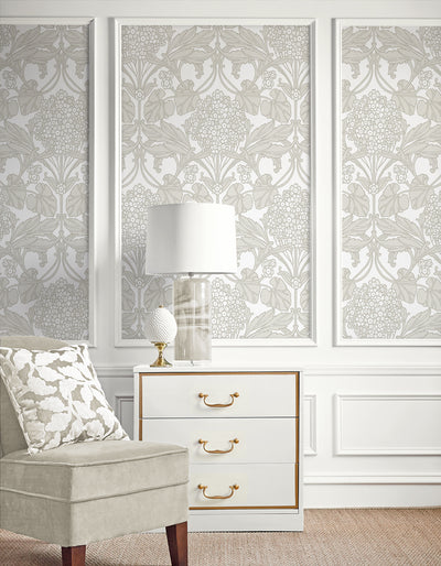 product image for Floral Hydrangea Wallpaper in Pale Oak & Pearl 39