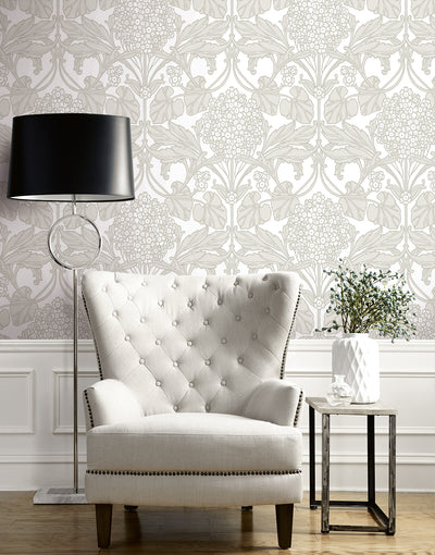 product image for Floral Hydrangea Wallpaper in Pale Oak & Pearl 12