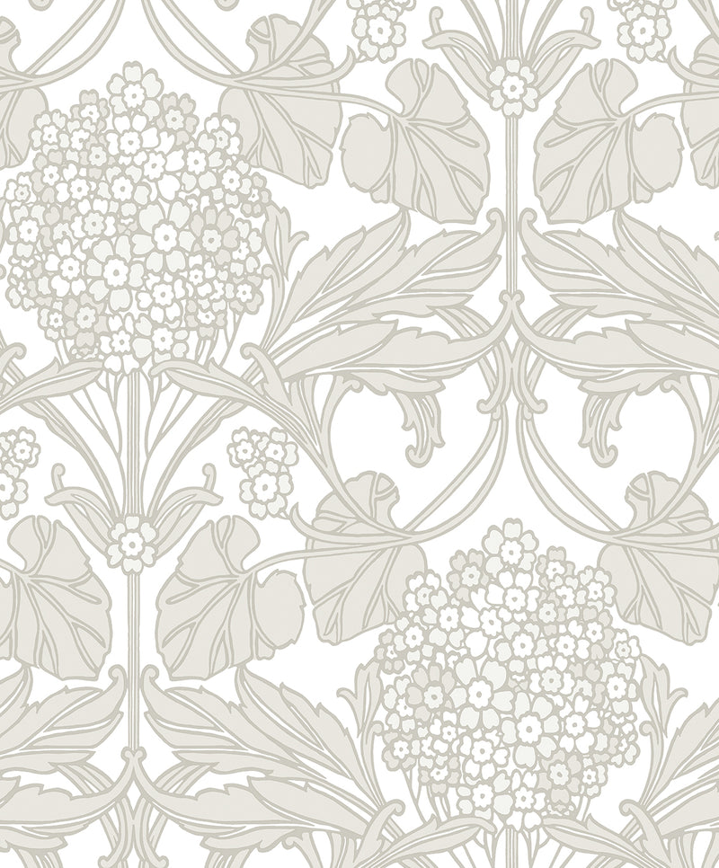 media image for Floral Hydrangea Wallpaper in Pale Oak & Pearl 232