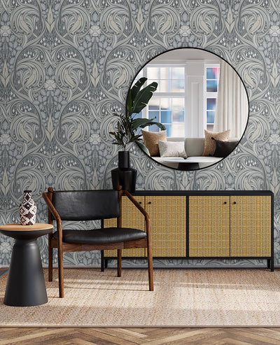 product image for Bird Scroll Wallpaper in Argos Grey & Linen 10