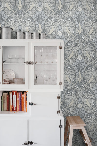 product image for Bird Scroll Wallpaper in Argos Grey & Linen 9