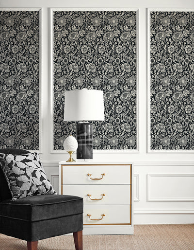 product image for Tonal Floral Trail Wallpaper in Ebony 98