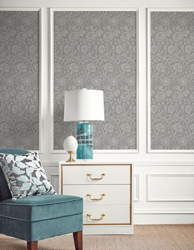 product image for Tonal Floral Trail Wallpaper in Argos Grey 82