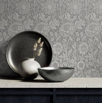 product image for Tonal Floral Trail Wallpaper in Argos Grey 2