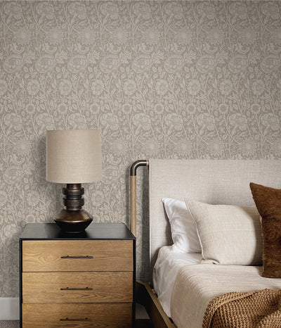 product image for Tonal Floral Trail Wallpaper in Taupe 2