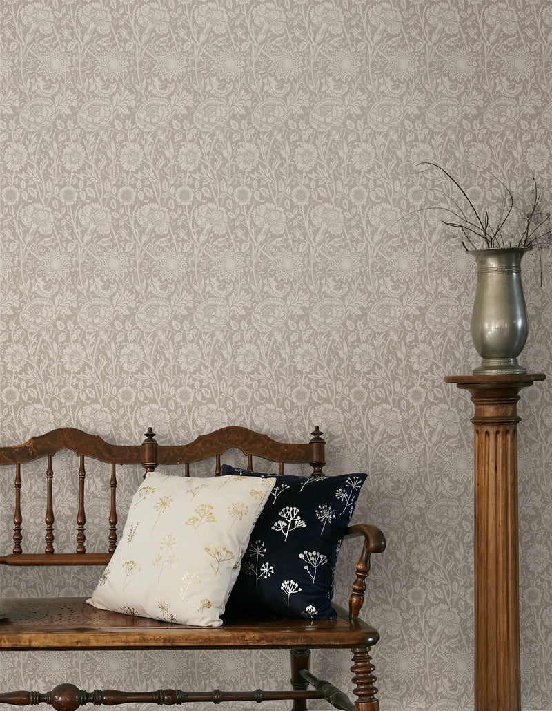 media image for Tonal Floral Trail Wallpaper in Taupe 212