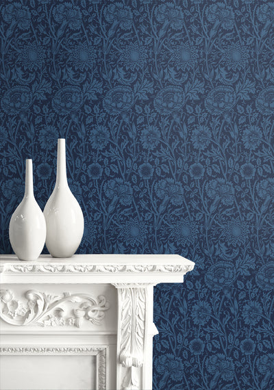 product image for Tonal Floral Trail Wallpaper in Marine Blue 67