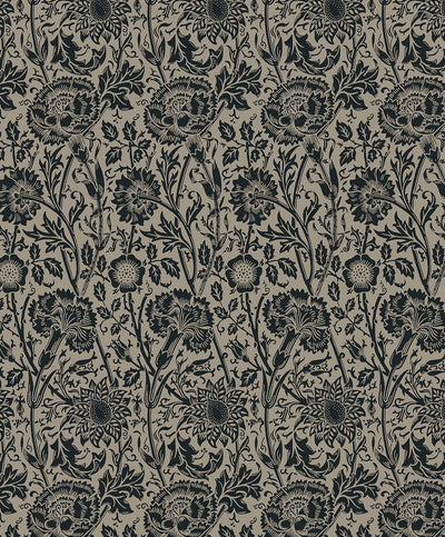 product image of Tonal Floral Trail Wallpaper in Taupe & Ebony 511