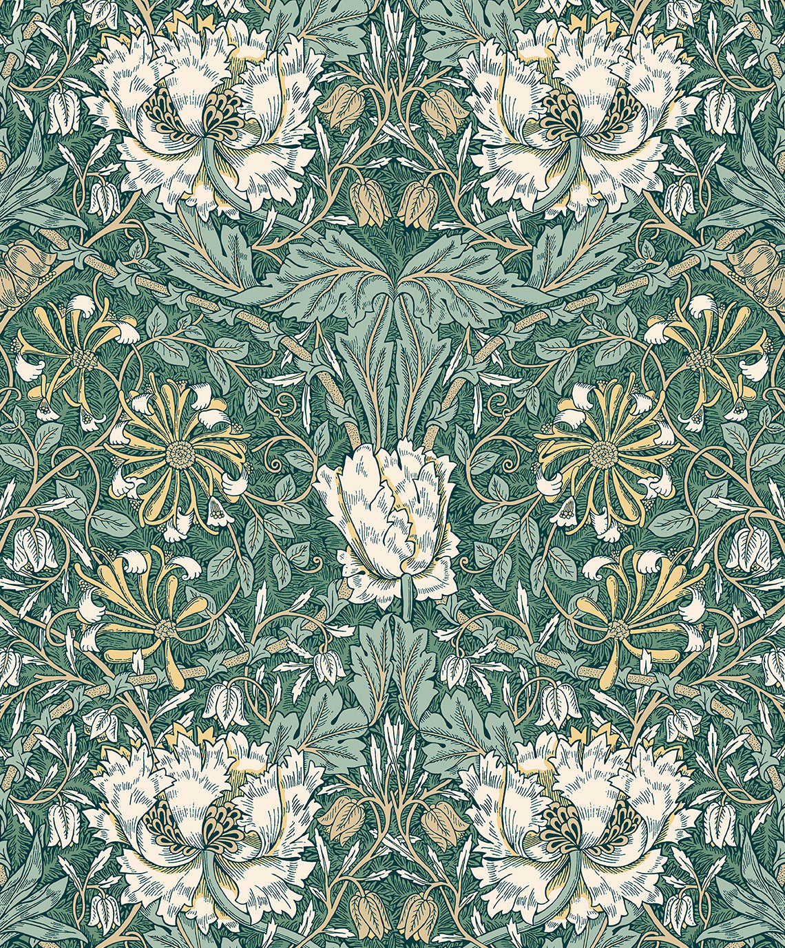 Shop Ogee Flora Wallpaper in Everglades & Buttercup | Burke Decor