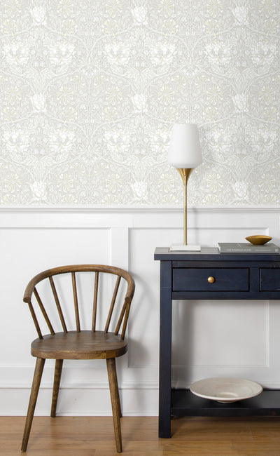 product image for Ogee Flora Wallpaper in Swiss Coffee & Light Grey 69