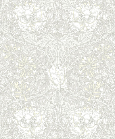 product image for Ogee Flora Wallpaper in Swiss Coffee & Light Grey 81