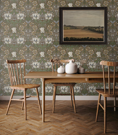 product image for Ogee Flora Wallpaper in Dijon & Sage 16