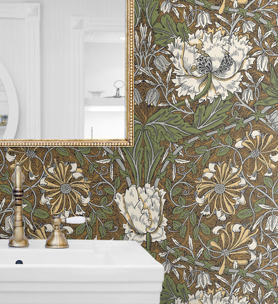 product image for Ogee Flora Wallpaper in Dijon & Sage 72