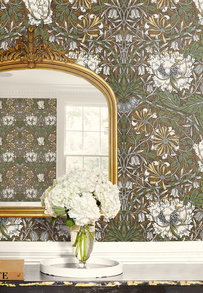 product image for Ogee Flora Wallpaper in Dijon & Sage 82