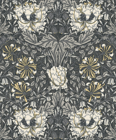 product image of Ogee Flora Wallpaper in Charcoal & Goldenrod 543