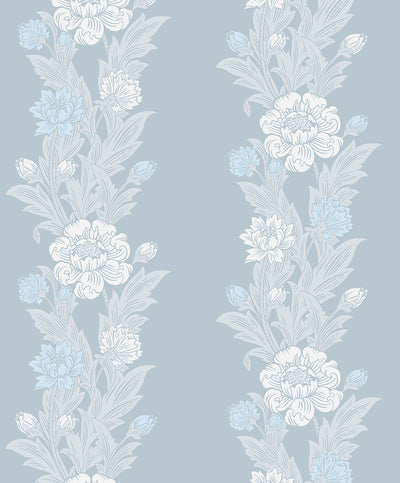 product image for Blooming Stripe Wallpaper in Baby Blue 75