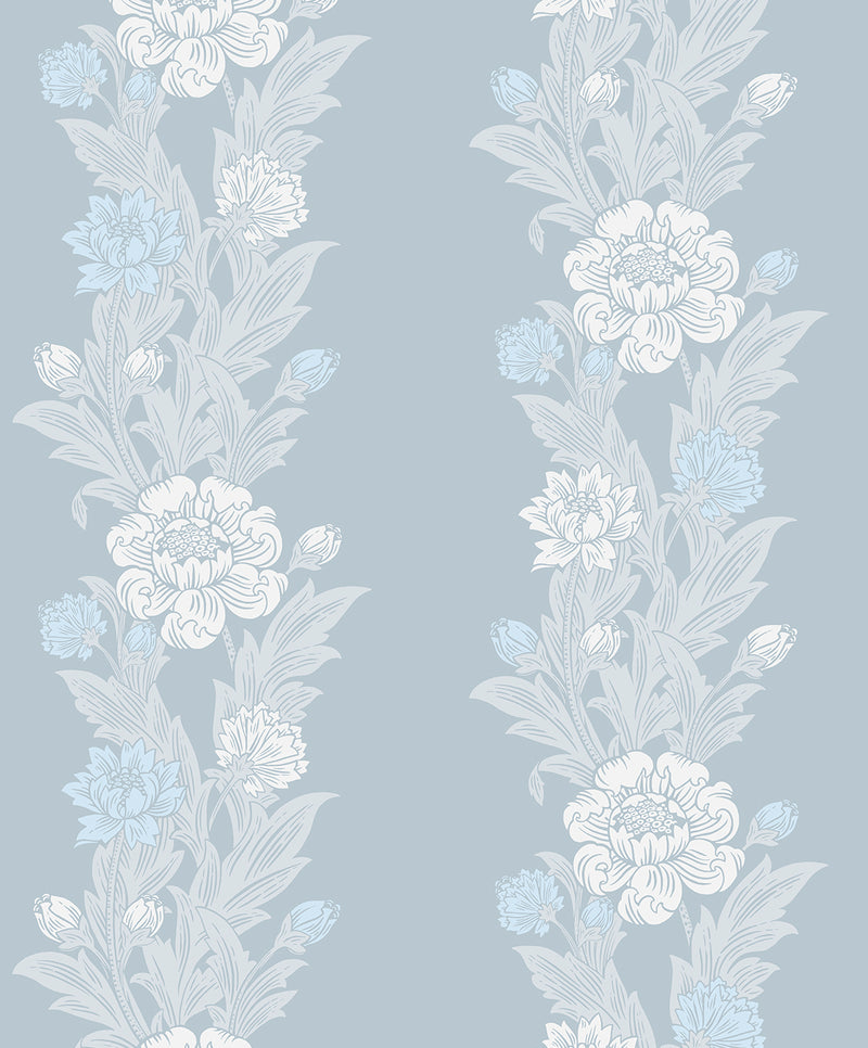 media image for Blooming Stripe Wallpaper in Baby Blue 21