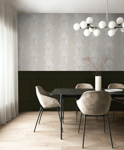 product image for Blooming Stripe Wallpaper in Swiss Coffee 50