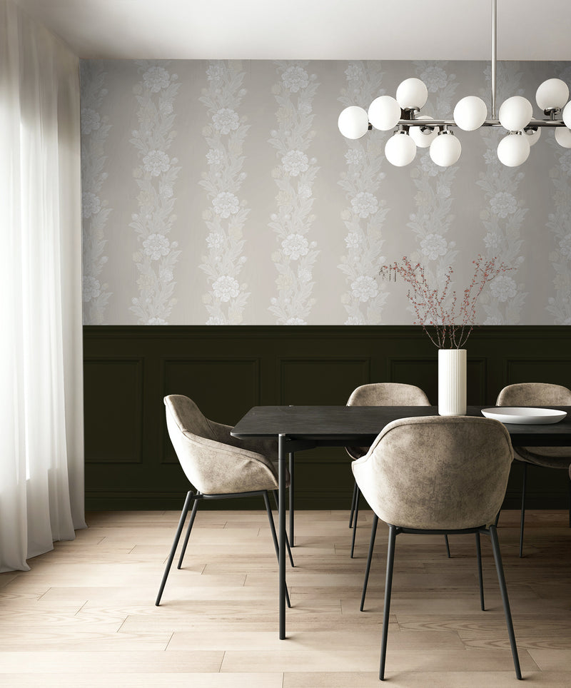 media image for Blooming Stripe Wallpaper in Swiss Coffee 231