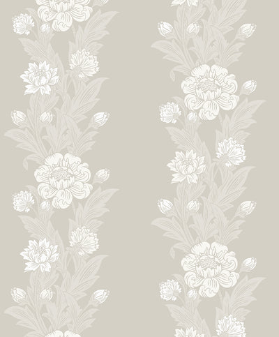 product image of Blooming Stripe Wallpaper in Metallic Pearl 582