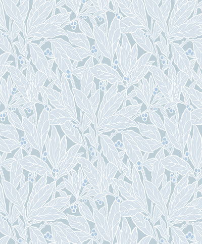 product image of Leaf and Berry Wallpaper in Powder Blue 519