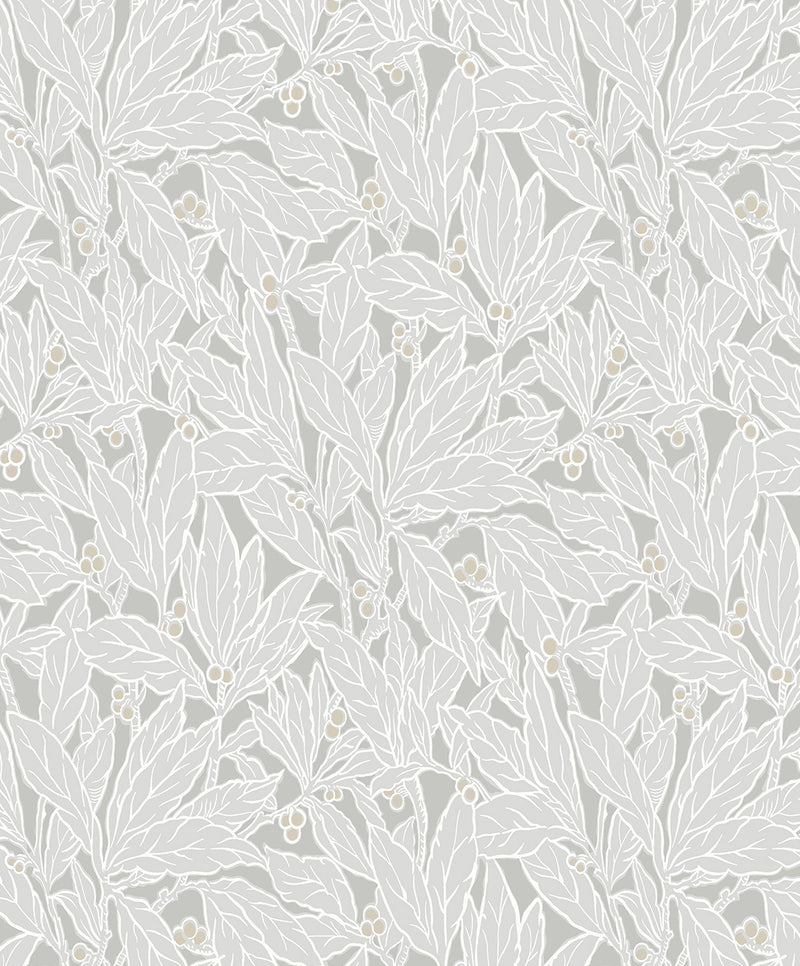 media image for Leaf and Berry Wallpaper in Daydream Grey 253