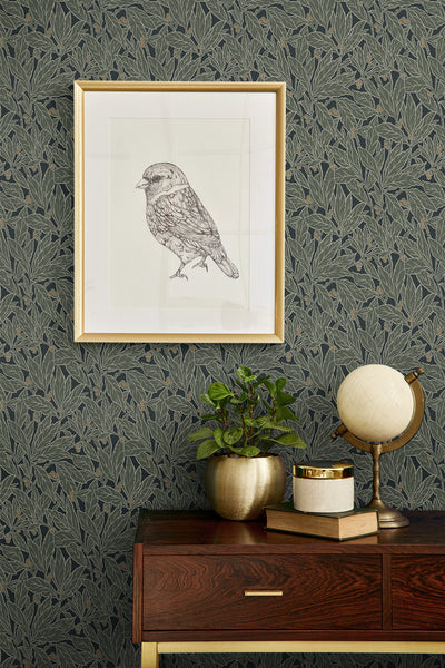 product image for Leaf and Berry Wallpaper in Rosemary 21