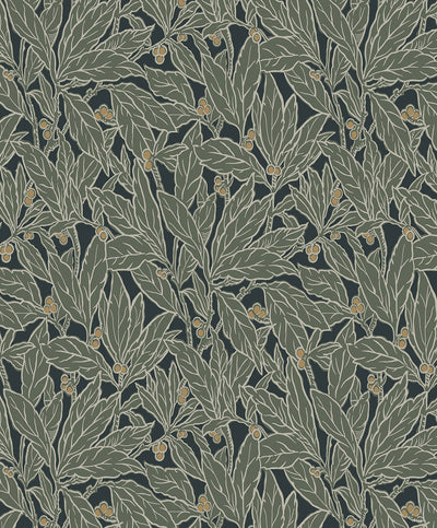 product image of Leaf and Berry Wallpaper in Rosemary 589