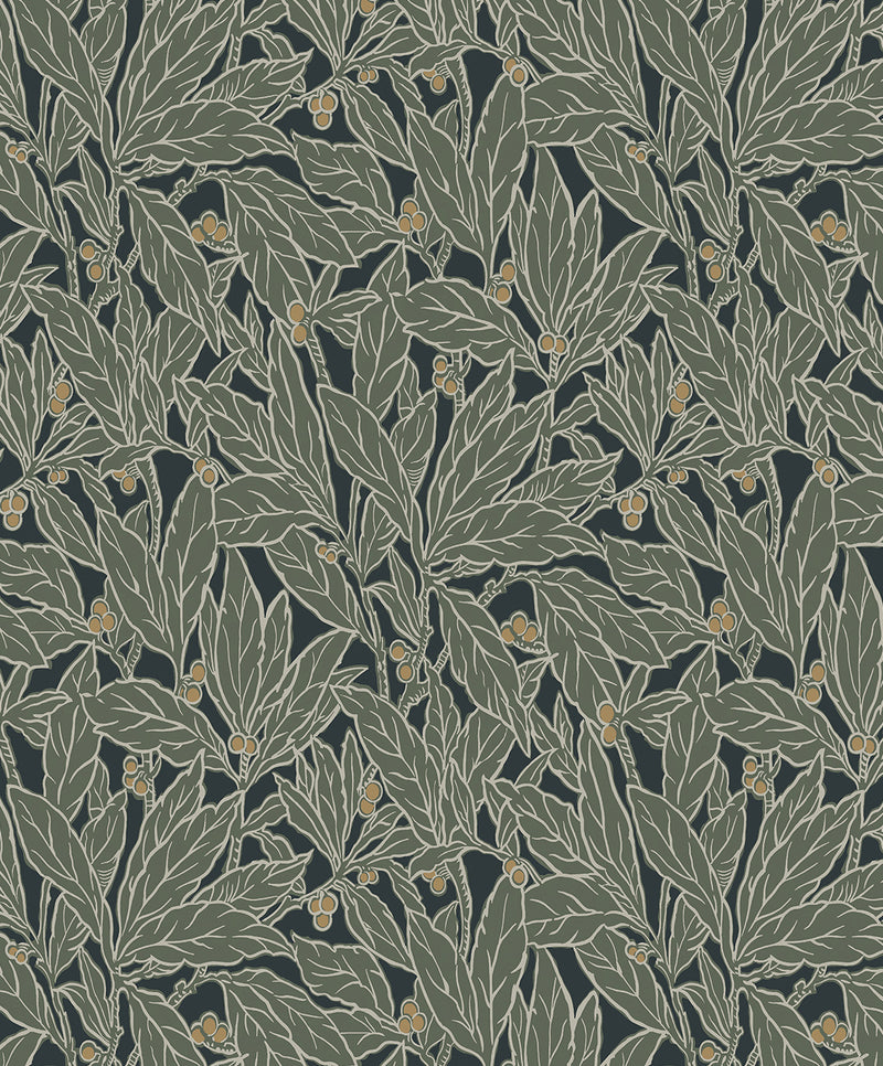 media image for Leaf and Berry Wallpaper in Rosemary 247