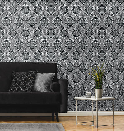 product image for Luna Ogee Wallpaper in Ebony & Argos Grey 27