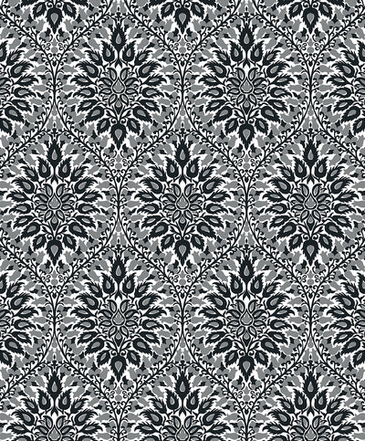 product image for Luna Ogee Wallpaper in Ebony & Argos Grey 10