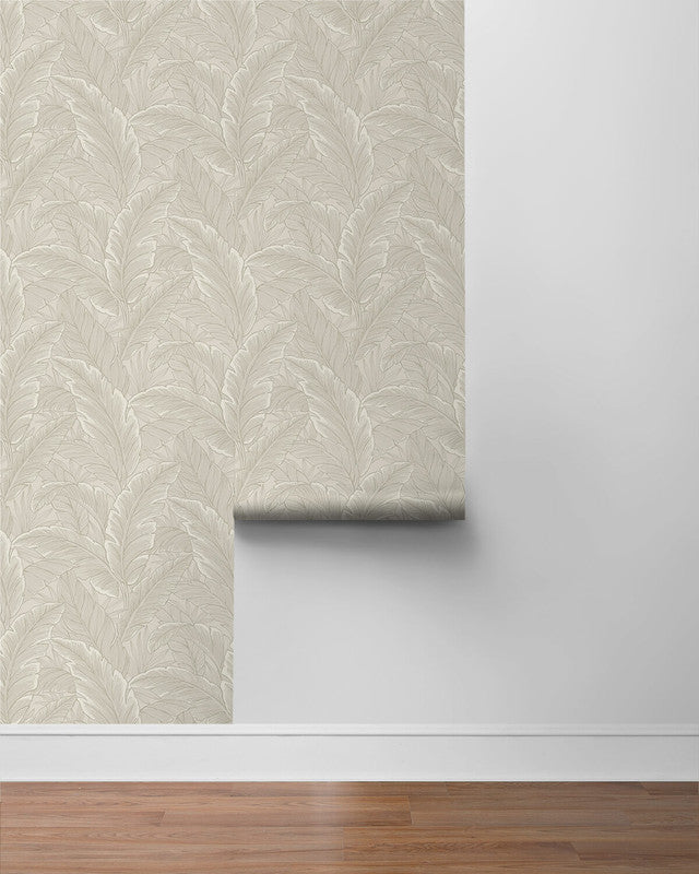 media image for Gulf Tropical Leaves Wallpaper in Crema 27